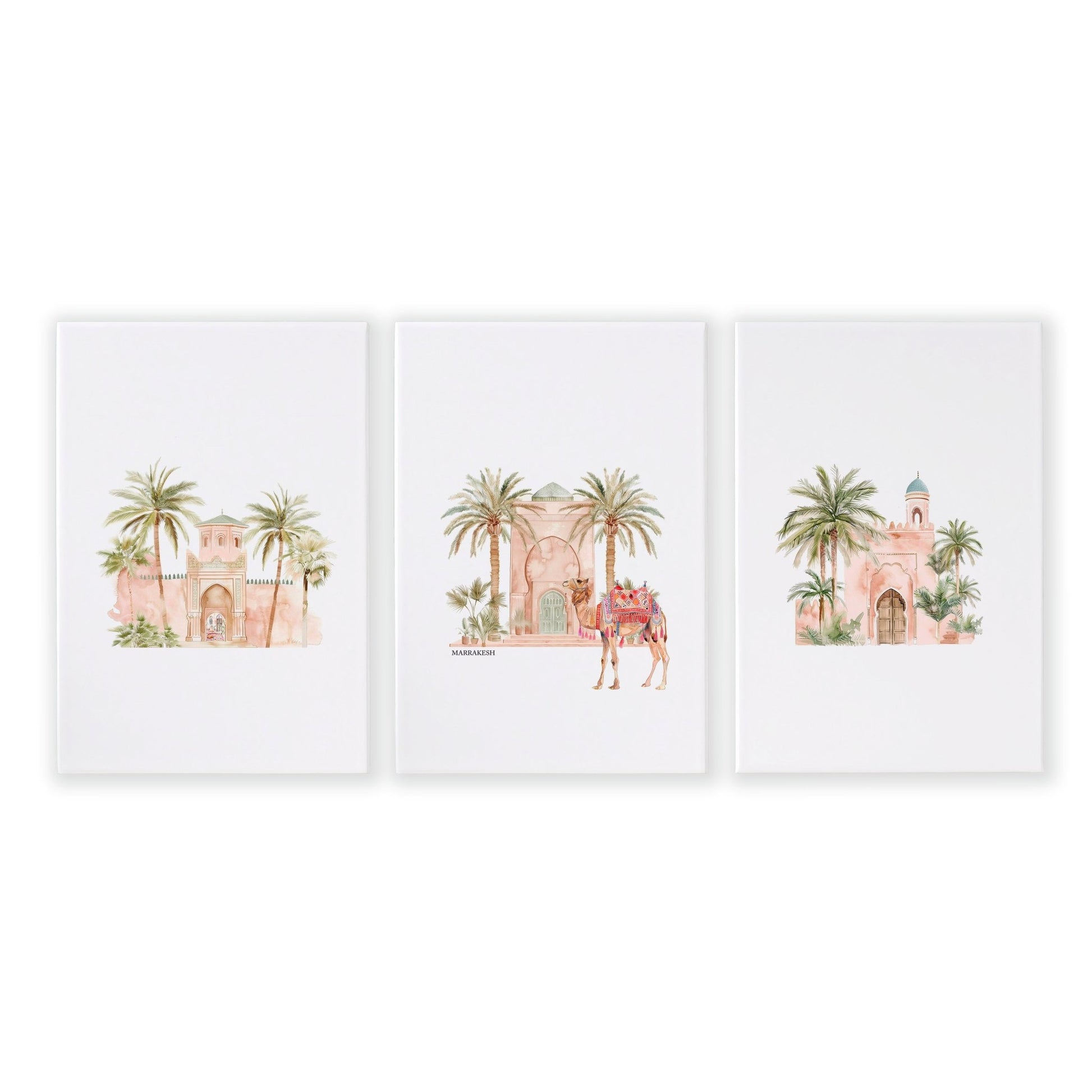 Modern Art Wall Decoration | Set of 3 Moroccan Inspired Wall art Prints