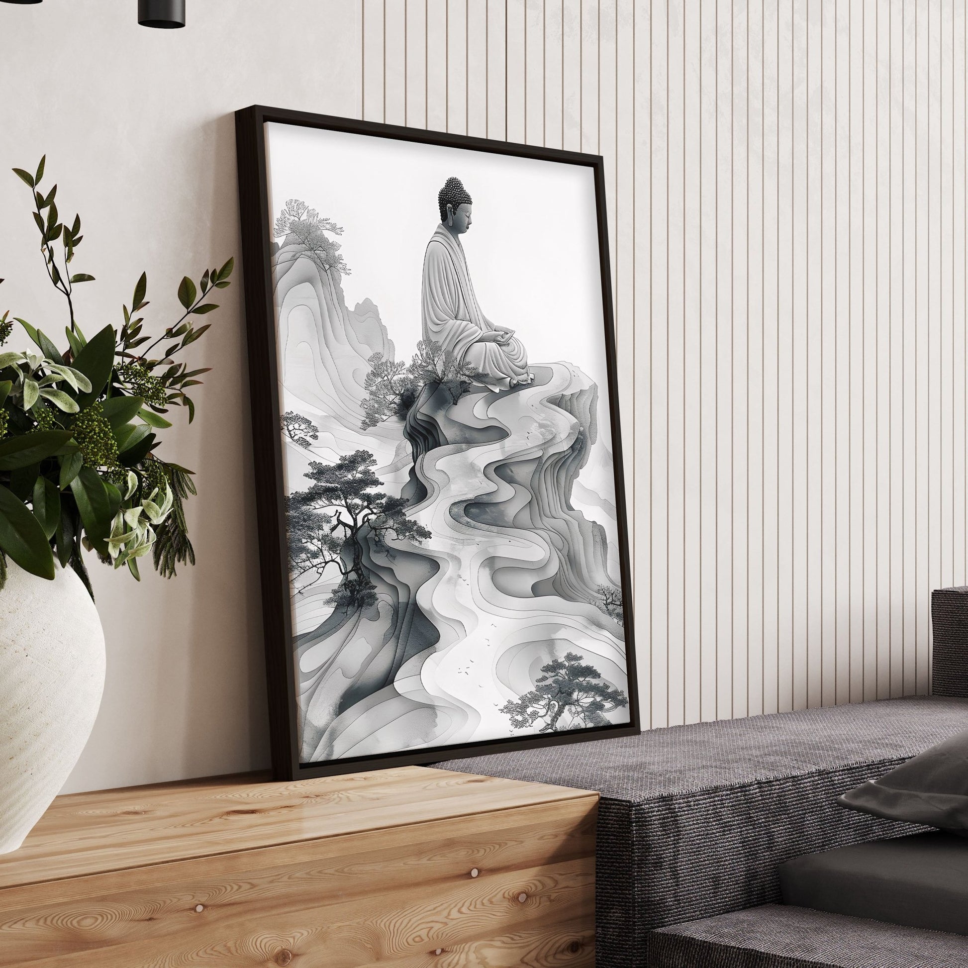 Modern Artwork For Living Room | Set of 2 Asian Inspired Wall art Prints