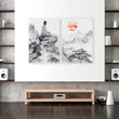 Modern Artwork For Living Room | Set of 2 Asian Inspired Wall art Prints