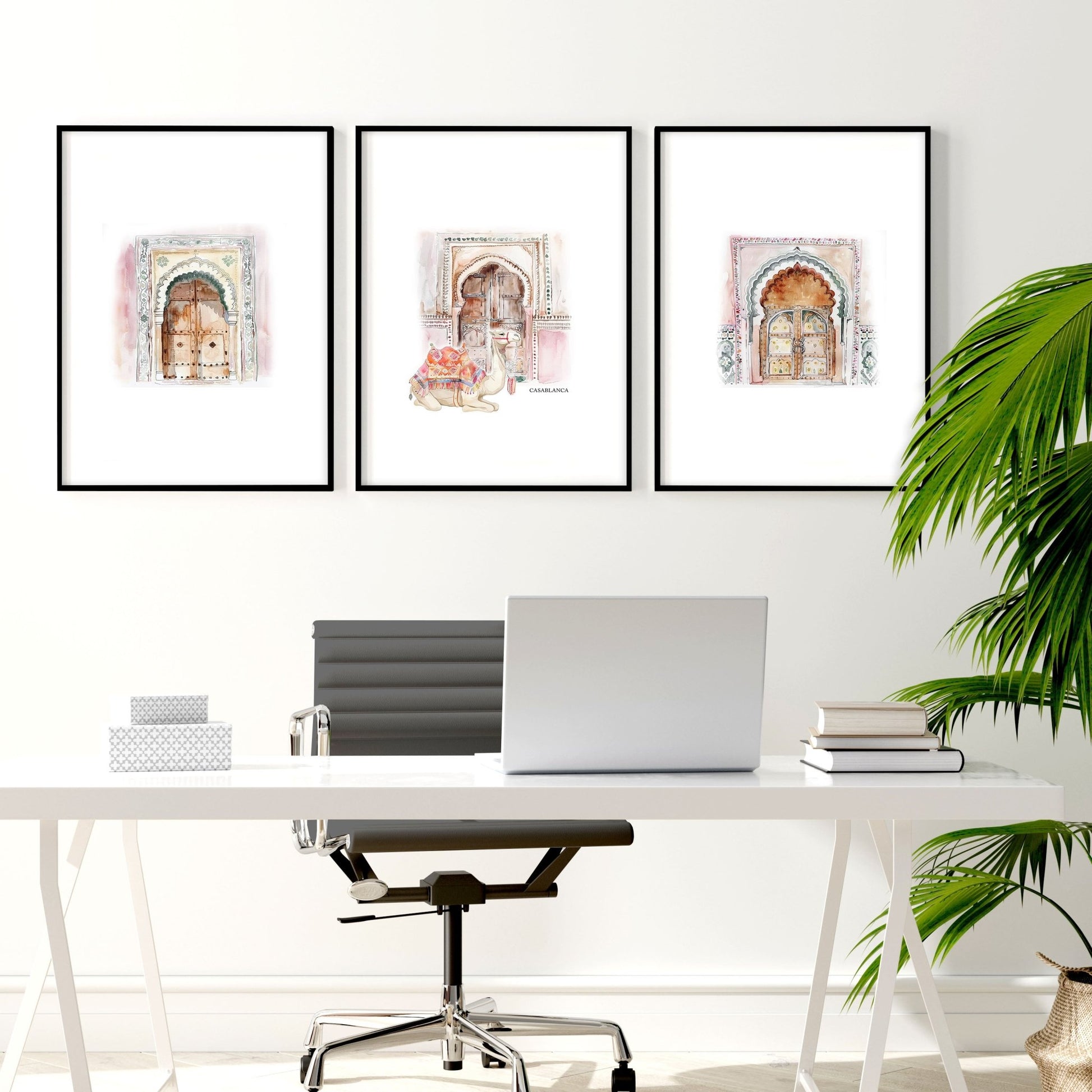Modern Artwork For Walls | Set of 3 Moroccan Inspired Wall art Prints