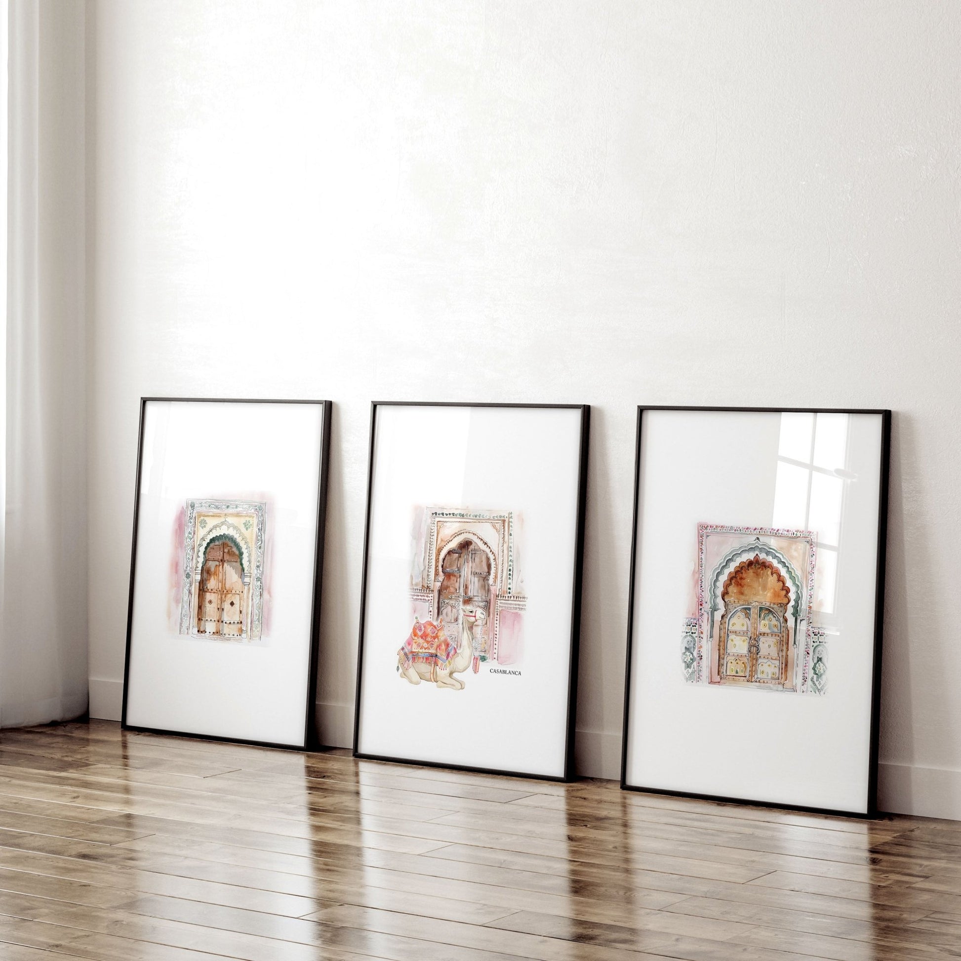 Modern Artwork For Walls | Set of 3 Moroccan Inspired Wall art Prints