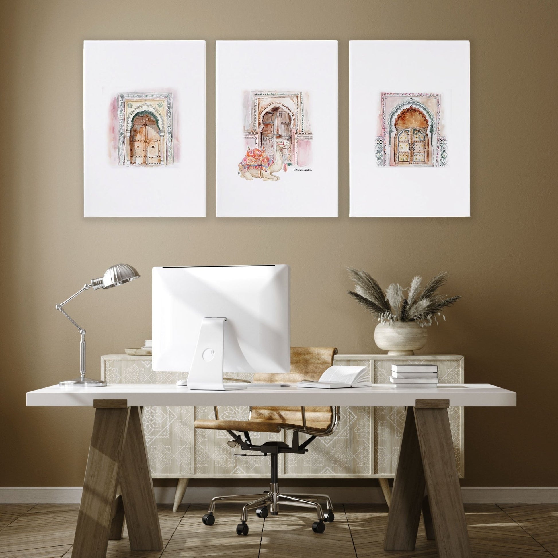 Modern Artwork For Walls | Set of 3 Moroccan Inspired Wall art Prints
