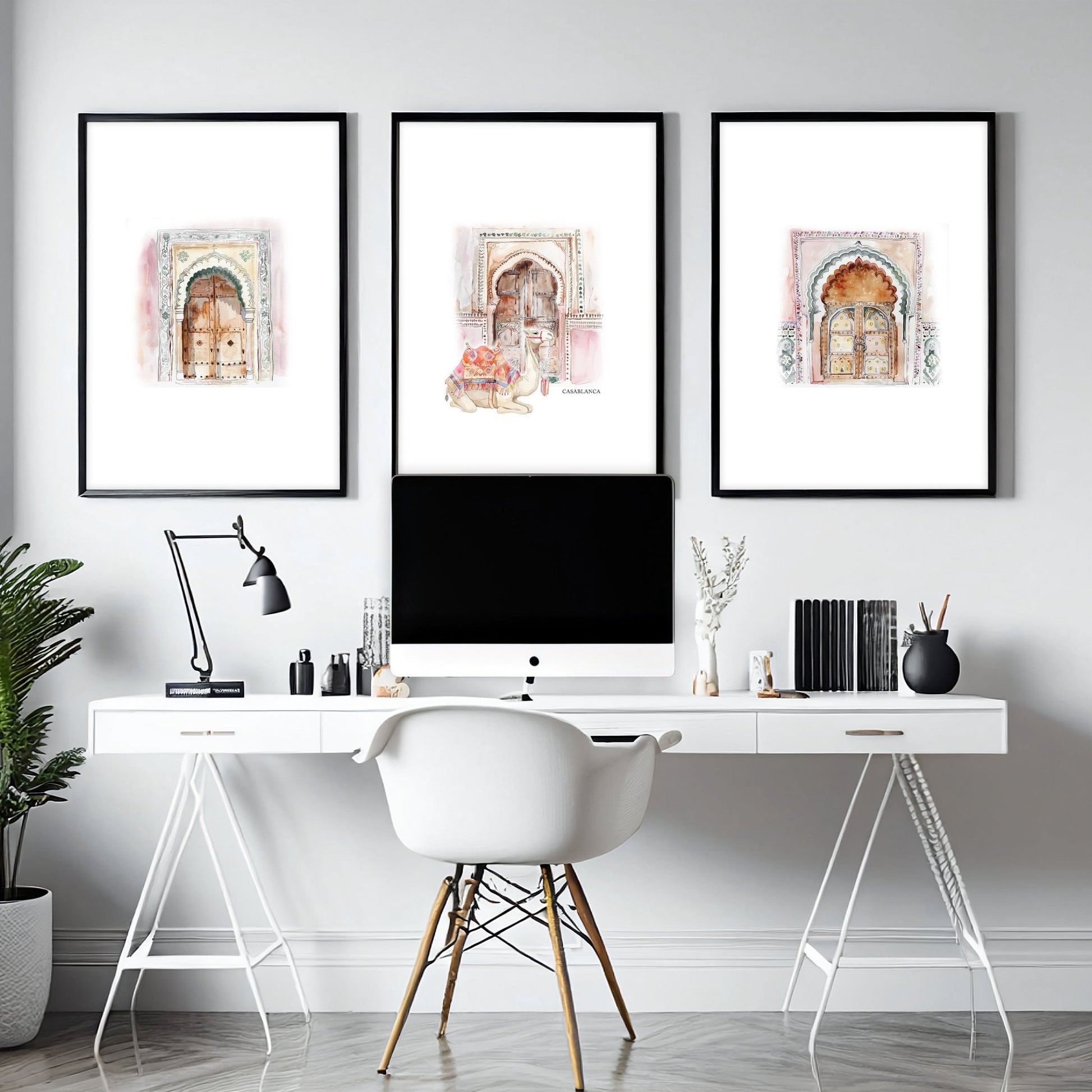 Modern Artwork For Walls | Set of 3 Moroccan Inspired Wall art Prints