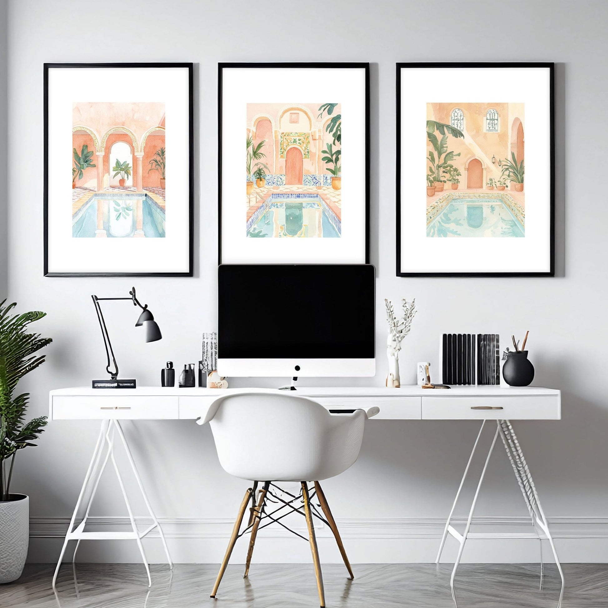 Modern Artwork Paintings | Set of 3 Beach Decor Wall art Prints