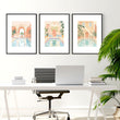 Modern Artwork Paintings | Set of 3 Beach Decor Wall art Prints