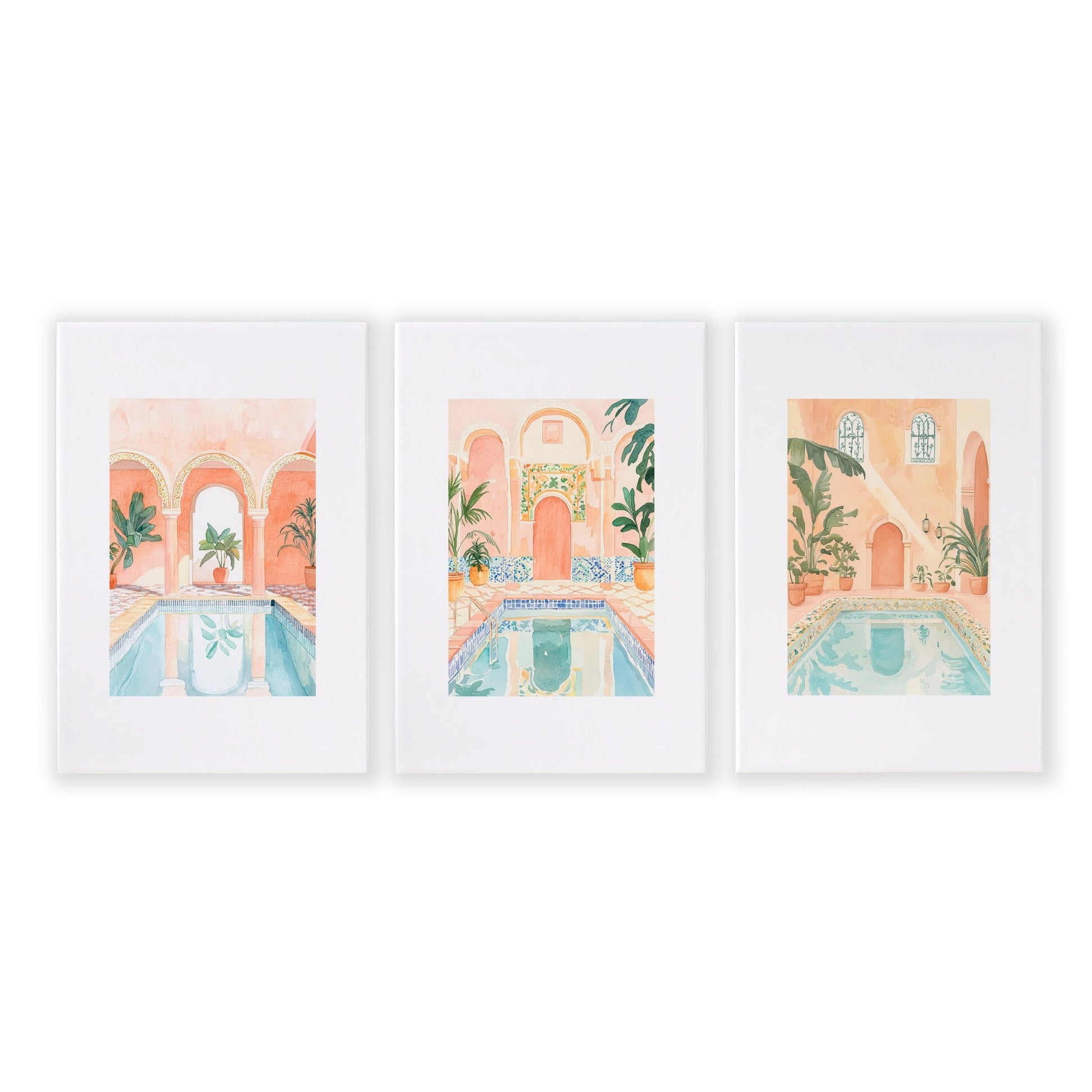 Modern Artwork Paintings | Set of 3 Beach Decor Wall art Prints