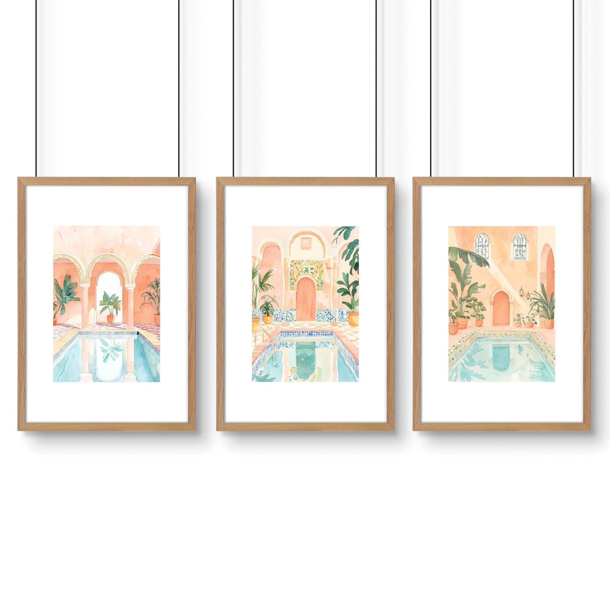 Modern Artwork Paintings | Set of 3 Beach Decor Wall art Prints