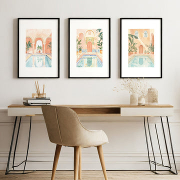 Modern Artwork Paintings | Set of 3 Beach Decor Wall art Prints