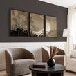 Modern Asian Wall Art Japanese Crescent Moon & Pampas Grass Japandi wall art displayed on a wall in a styled room — view 2