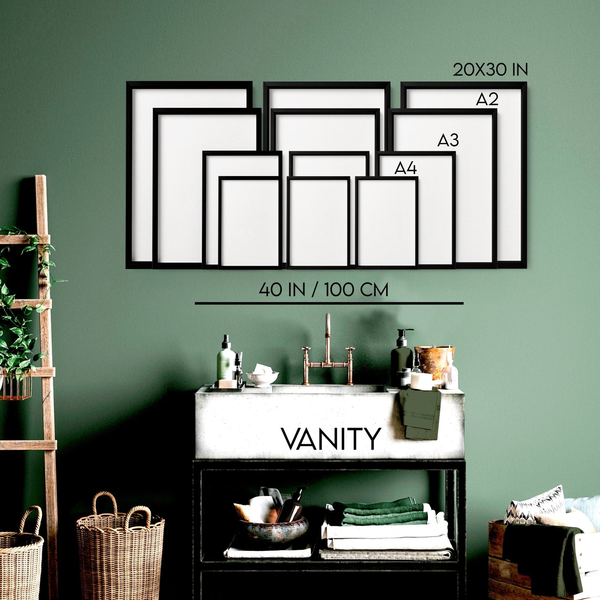 Modern bathroom wall decor ideas | Set of 3 wall art prints