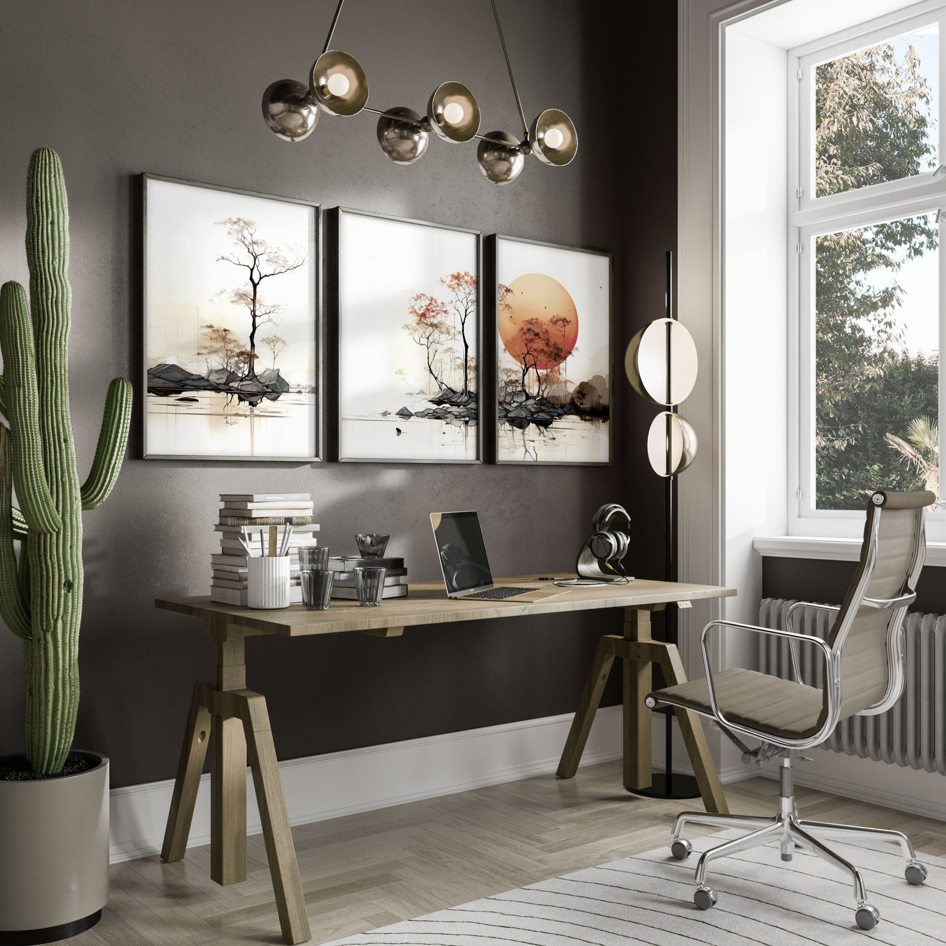 Modern Canvas Wall Art | Set of 3 Asian Inspired Wall art Prints