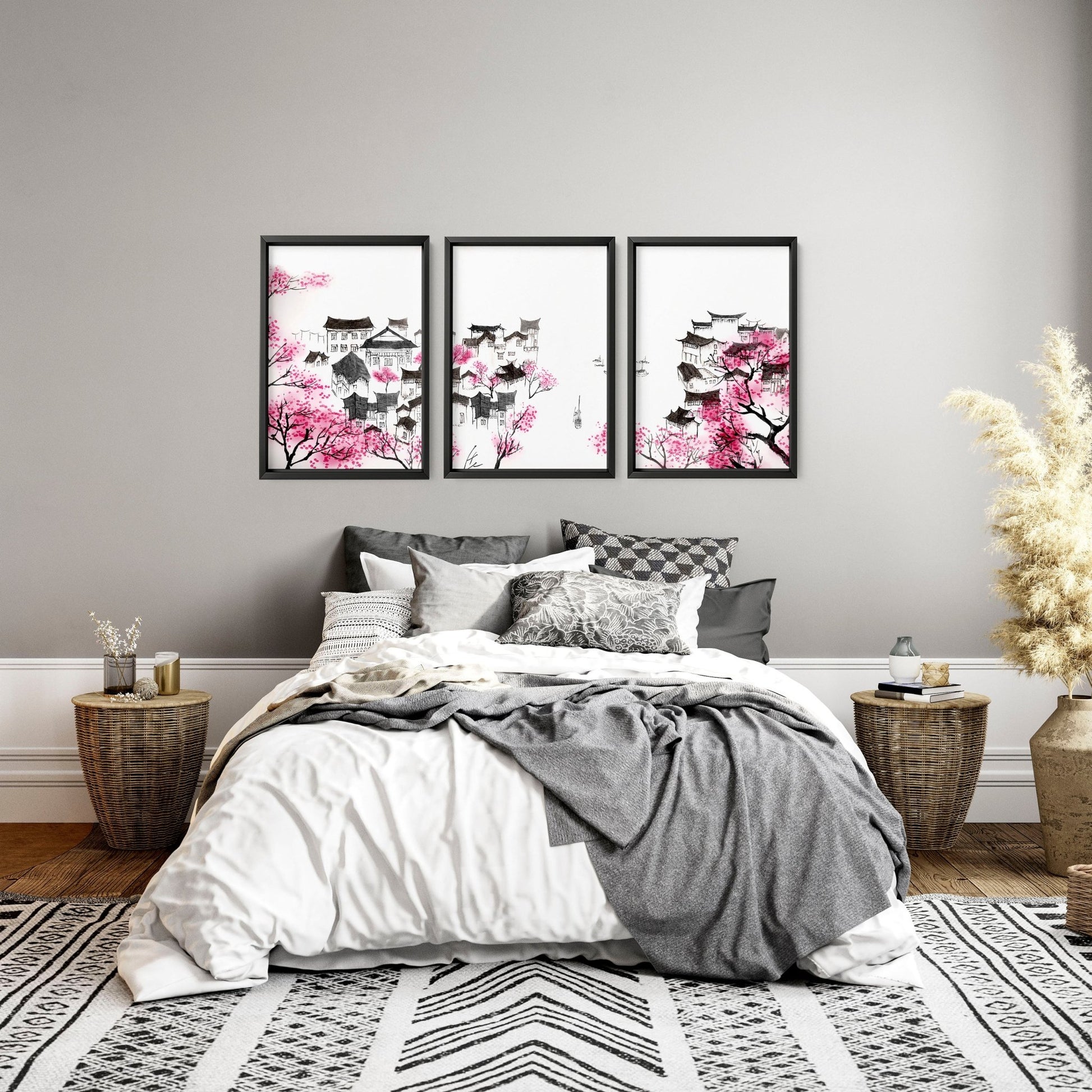 Modern Japanese Art | Set of 3 wall art prints