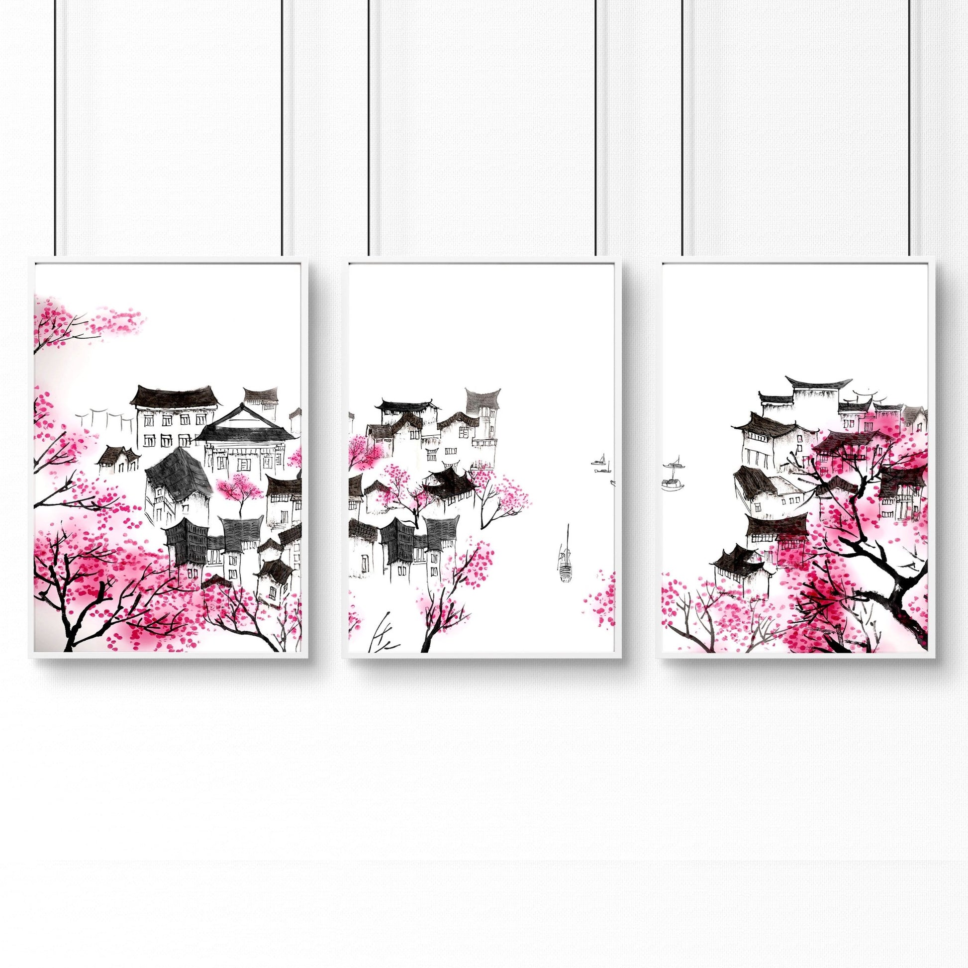 Modern Japanese Art | Set of 3 wall art prints