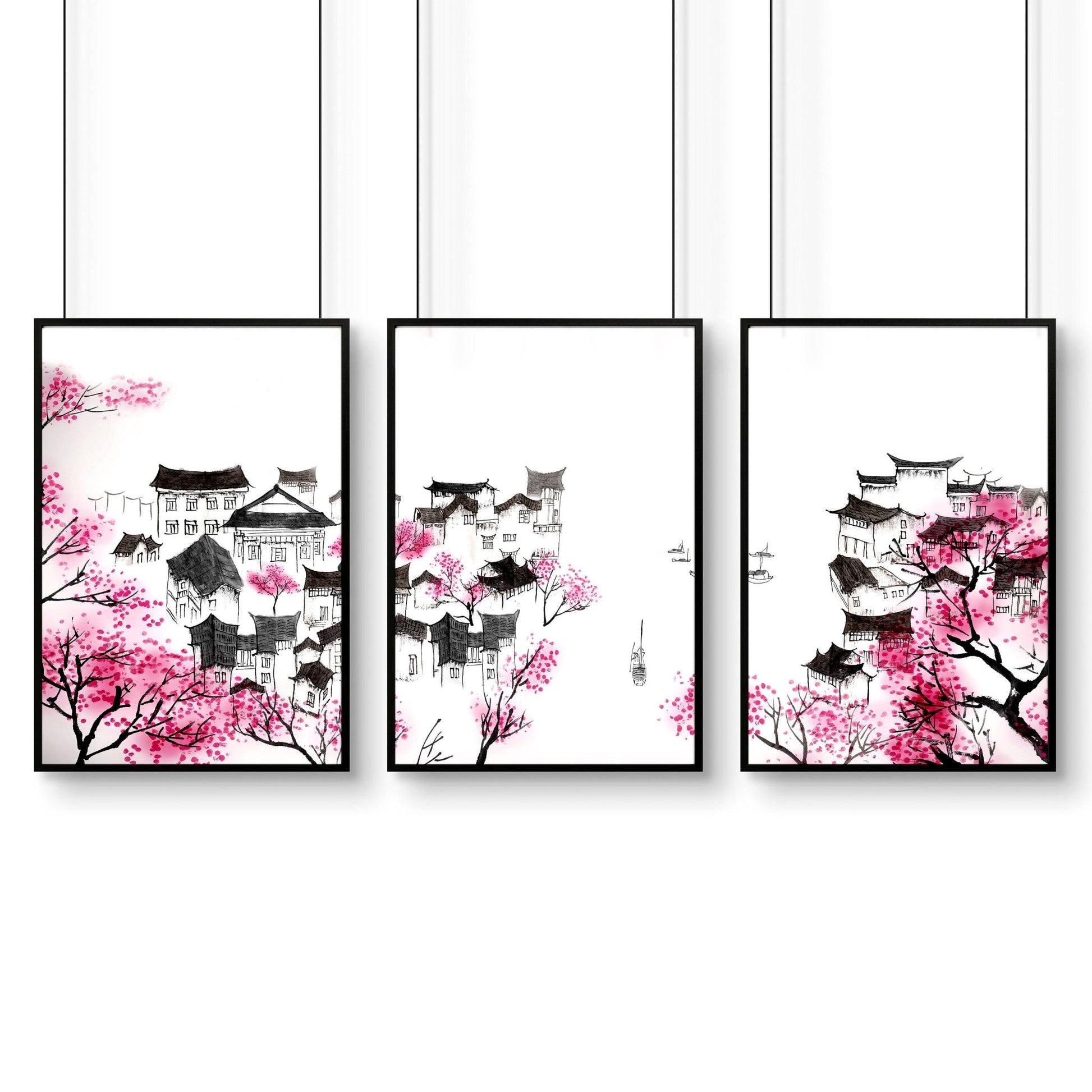 Modern Japanese Art | Set of 3 wall art prints