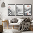 Modern Living Room Art | Set of 3 Asian Inspired Wall art Prints