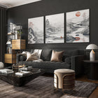 Modern Living Room Art | Set of 3 Asian Inspired Wall art Prints