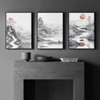 Modern Living Room Art | Set of 3 Asian Inspired Wall art Prints