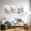 Modern Living Room Art | Set of 3 Asian Inspired Wall art Prints