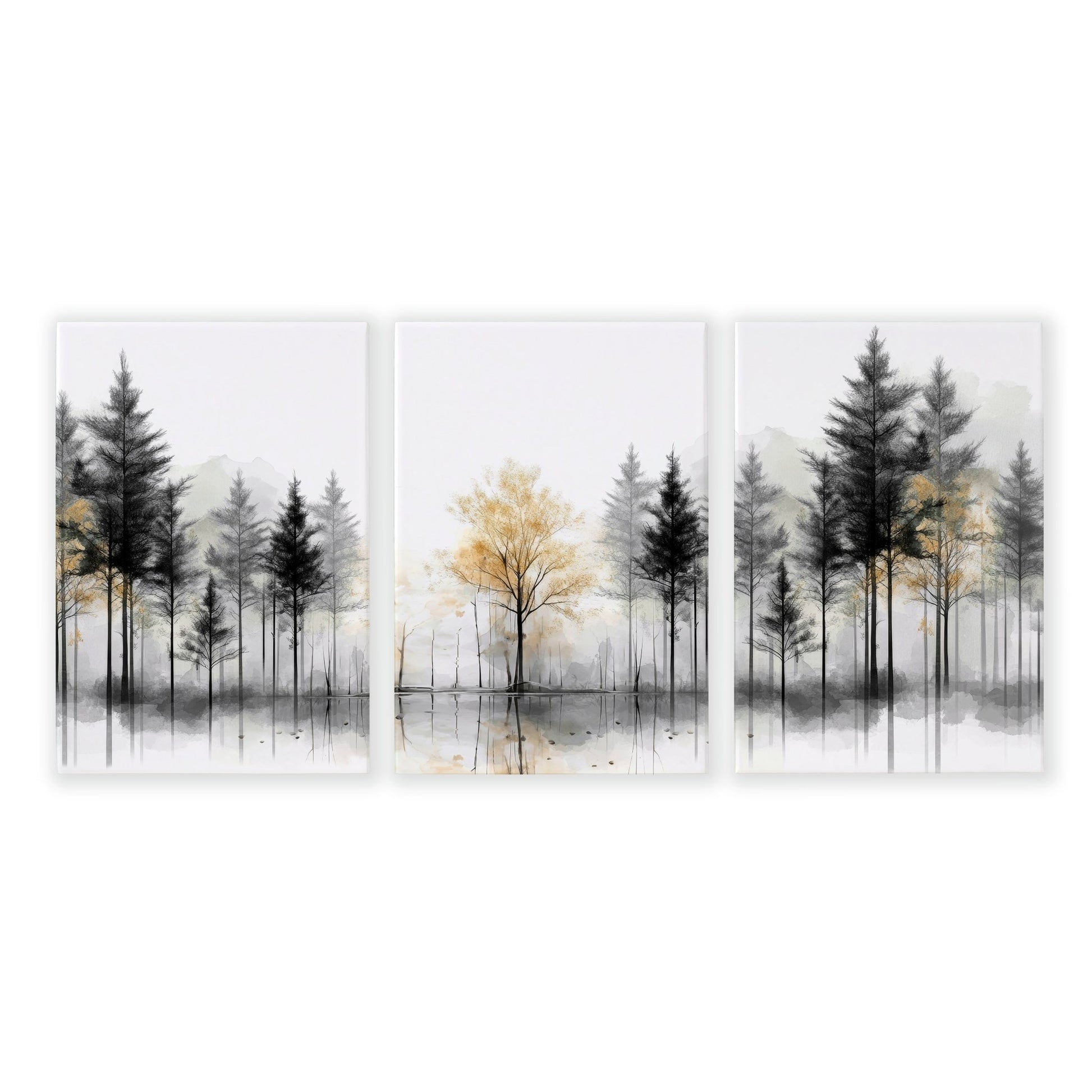 Modern Living Room Wall Art | Set of 3 Asian Inspired Wall art Prints