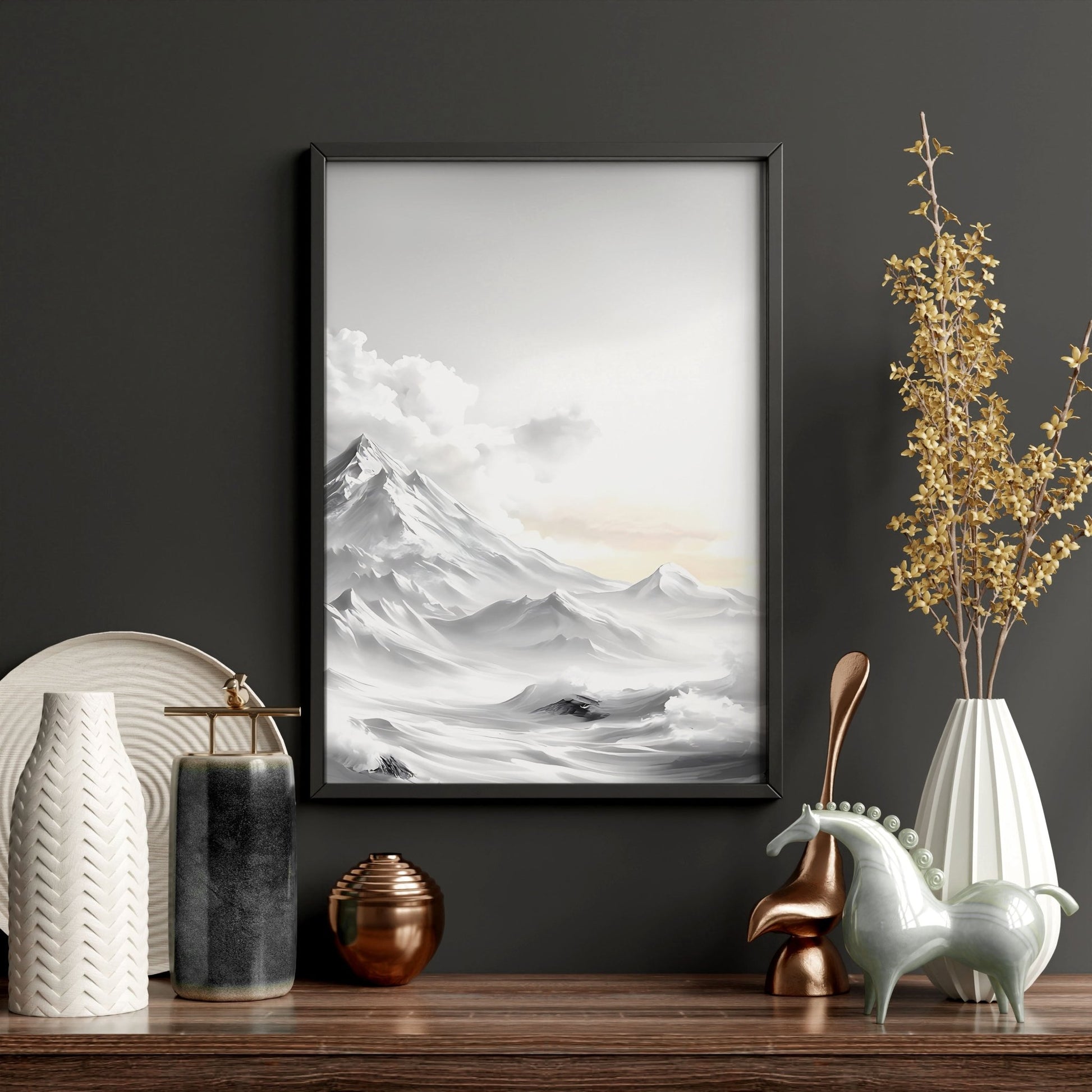 Modern Living Room Wall Decor | Set of 3 Asian Inspired Wall art Prints