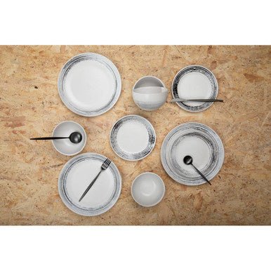 Modern Retro 16 Piece Matte Black Cutlery Set