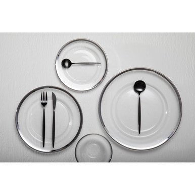 Modern Retro 16 Piece Matte Black Cutlery Set