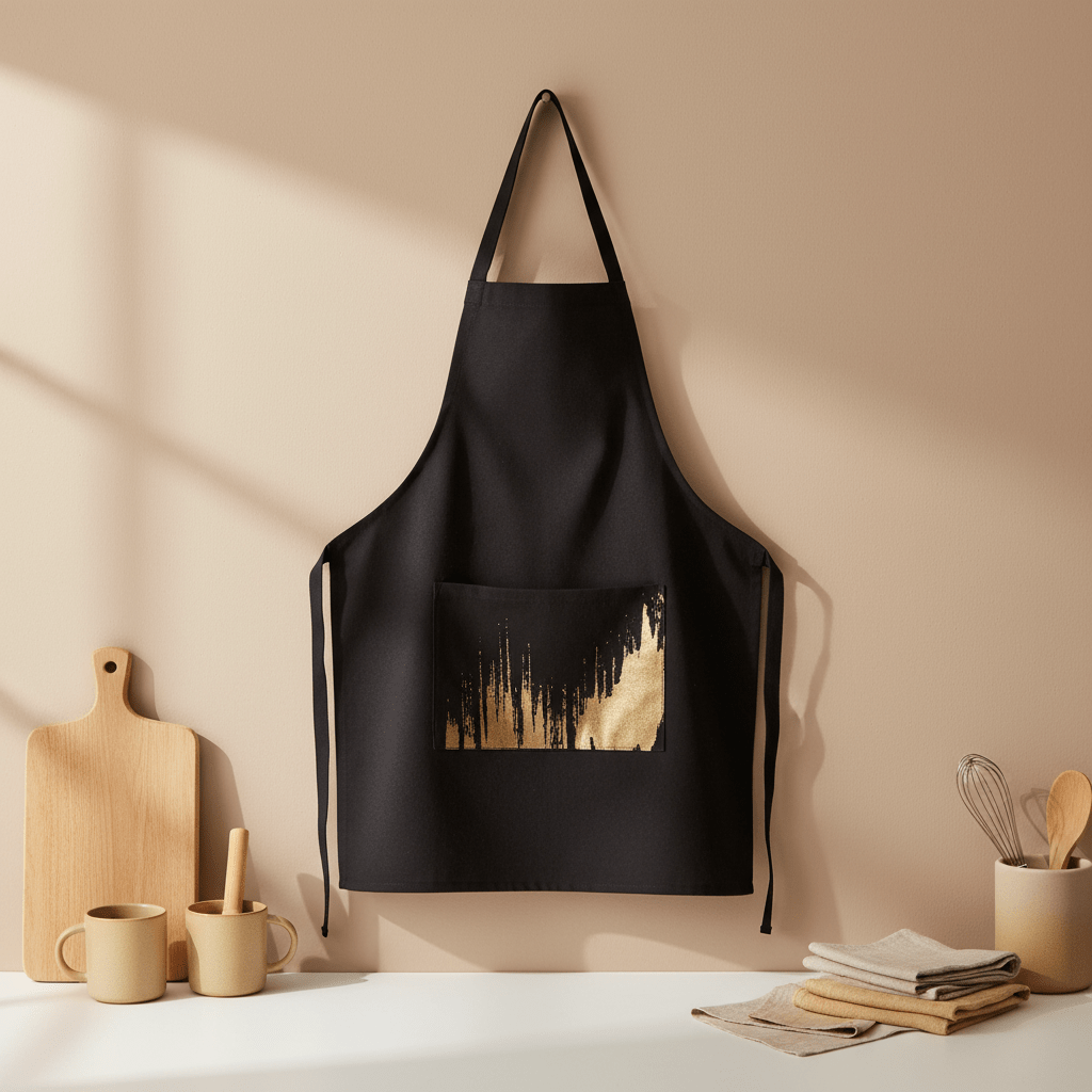 Modern Retro Black Apron