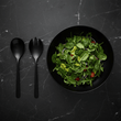 Modern Retro Matt Black 2 Piece Salad Servers