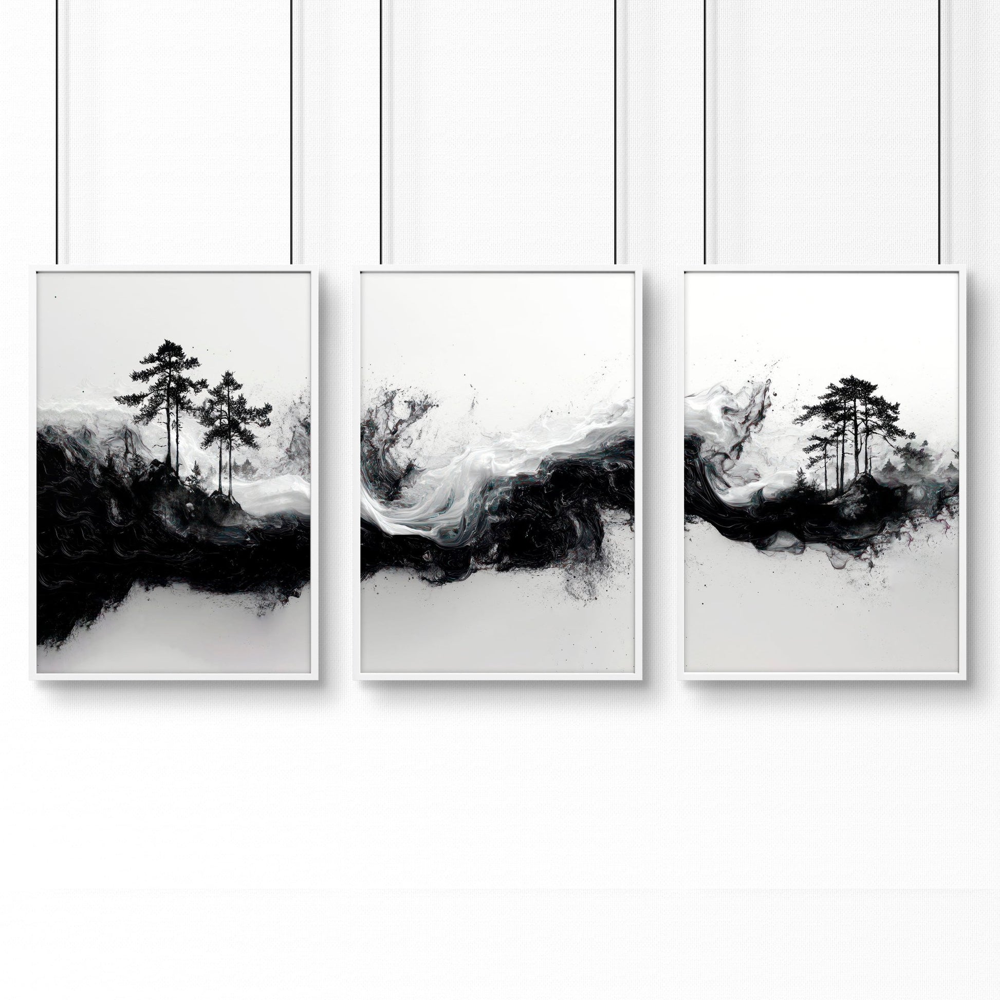 Modern Wall Art For Living Room | Set of 3 Asian Inspired Wall art Prints