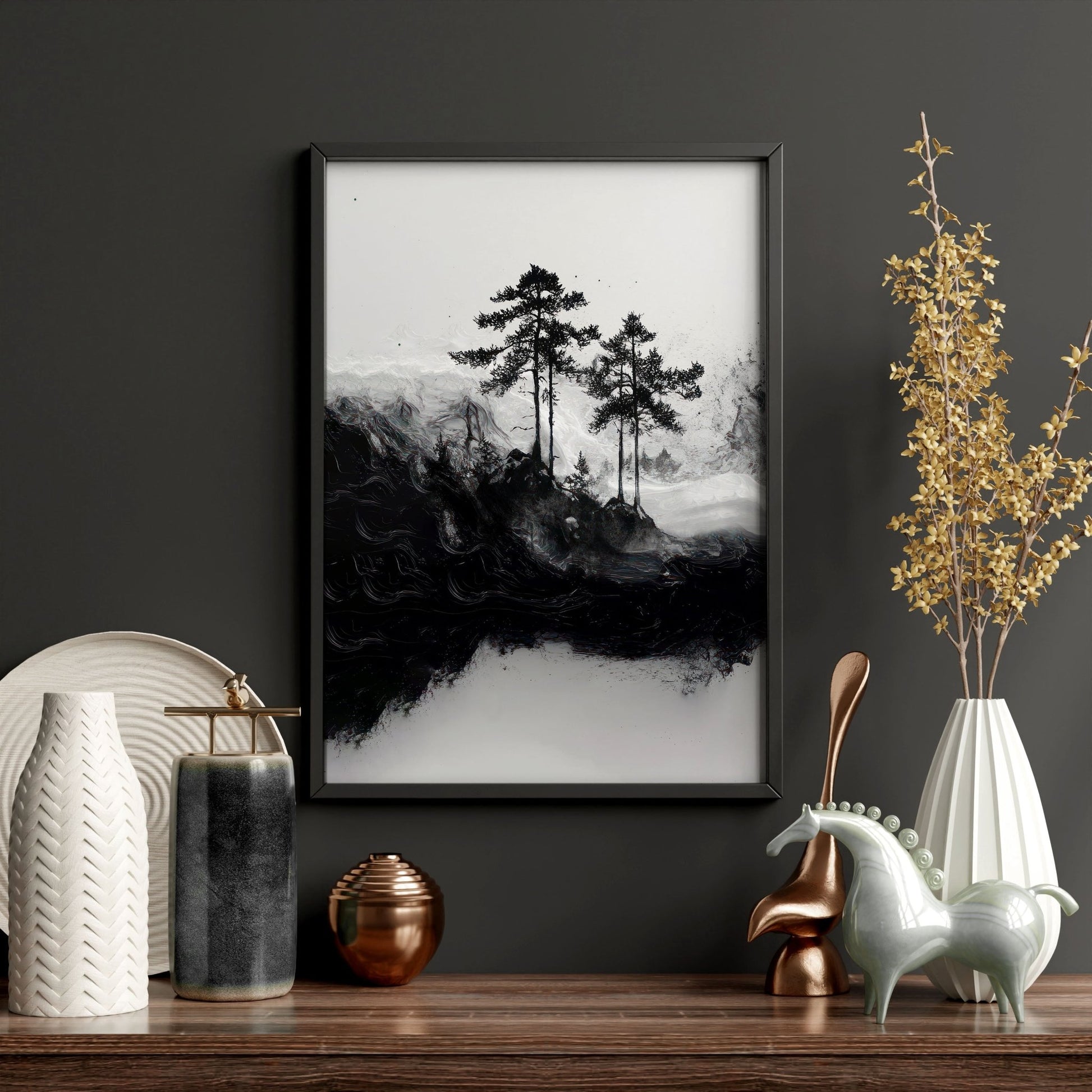 Modern Wall Art For Living Room | Set of 3 Asian Inspired Wall art Prints