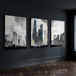 Modern Wall Art For Living Room Uk | Set of 3 Urban Skyscrapers Wall art Prints