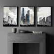 Modern Wall Art For Living Room Uk | Set of 3 Urban Skyscrapers Wall art Prints