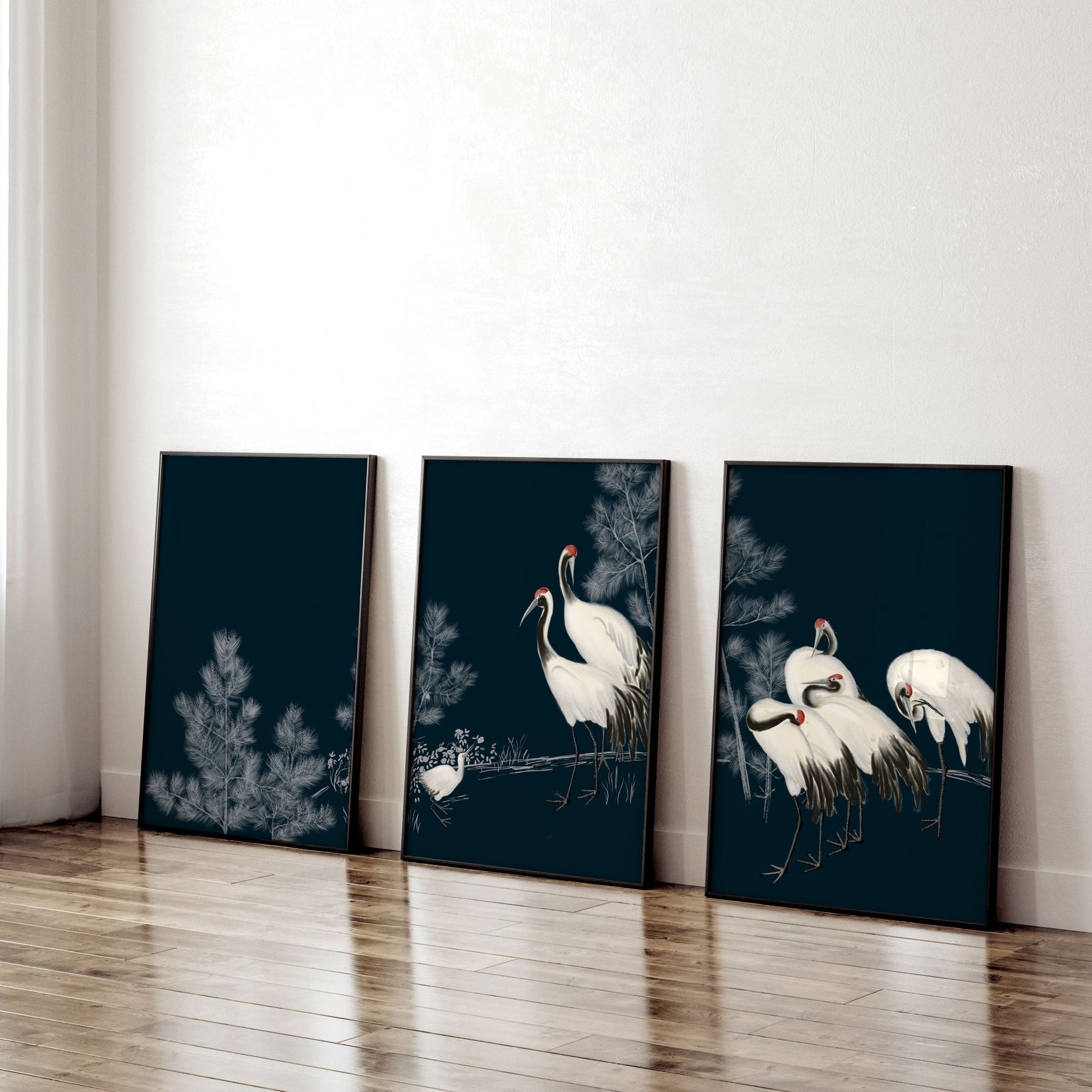 Modern Wall Art Large | Set of 3 Asian Inspired Wall art Prints