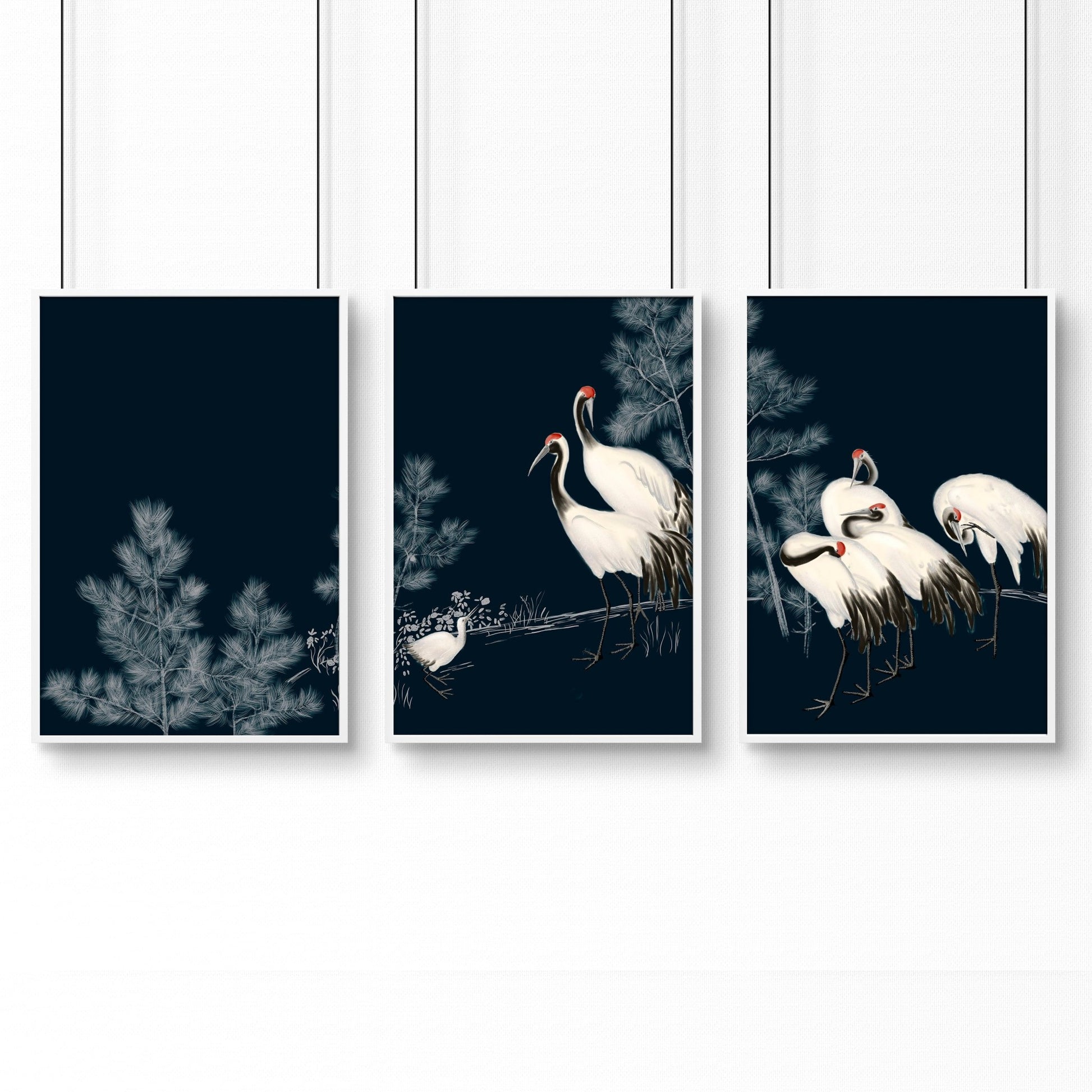 Modern Wall Art Large | Set of 3 Asian Inspired Wall art Prints
