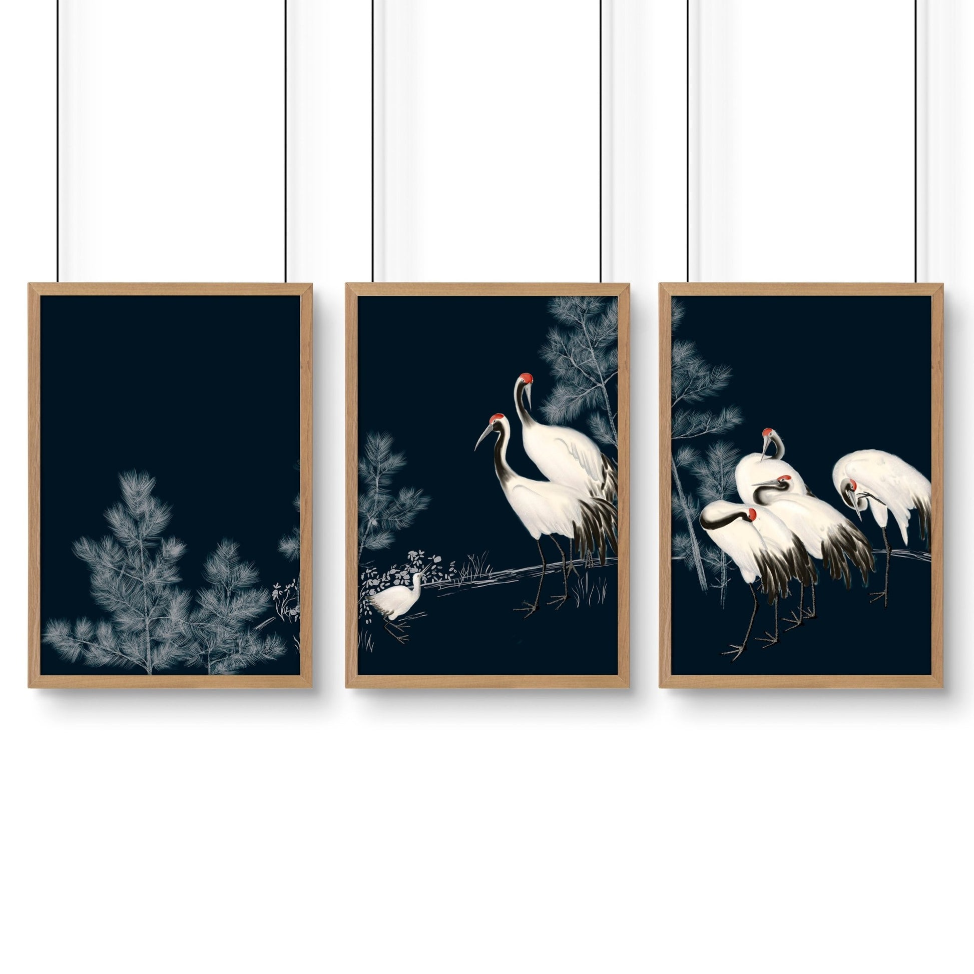 Modern Wall Art Large | Set of 3 Asian Inspired Wall art Prints