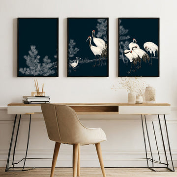Modern Wall Art Large | Set of 3 Asian Inspired Wall art Prints