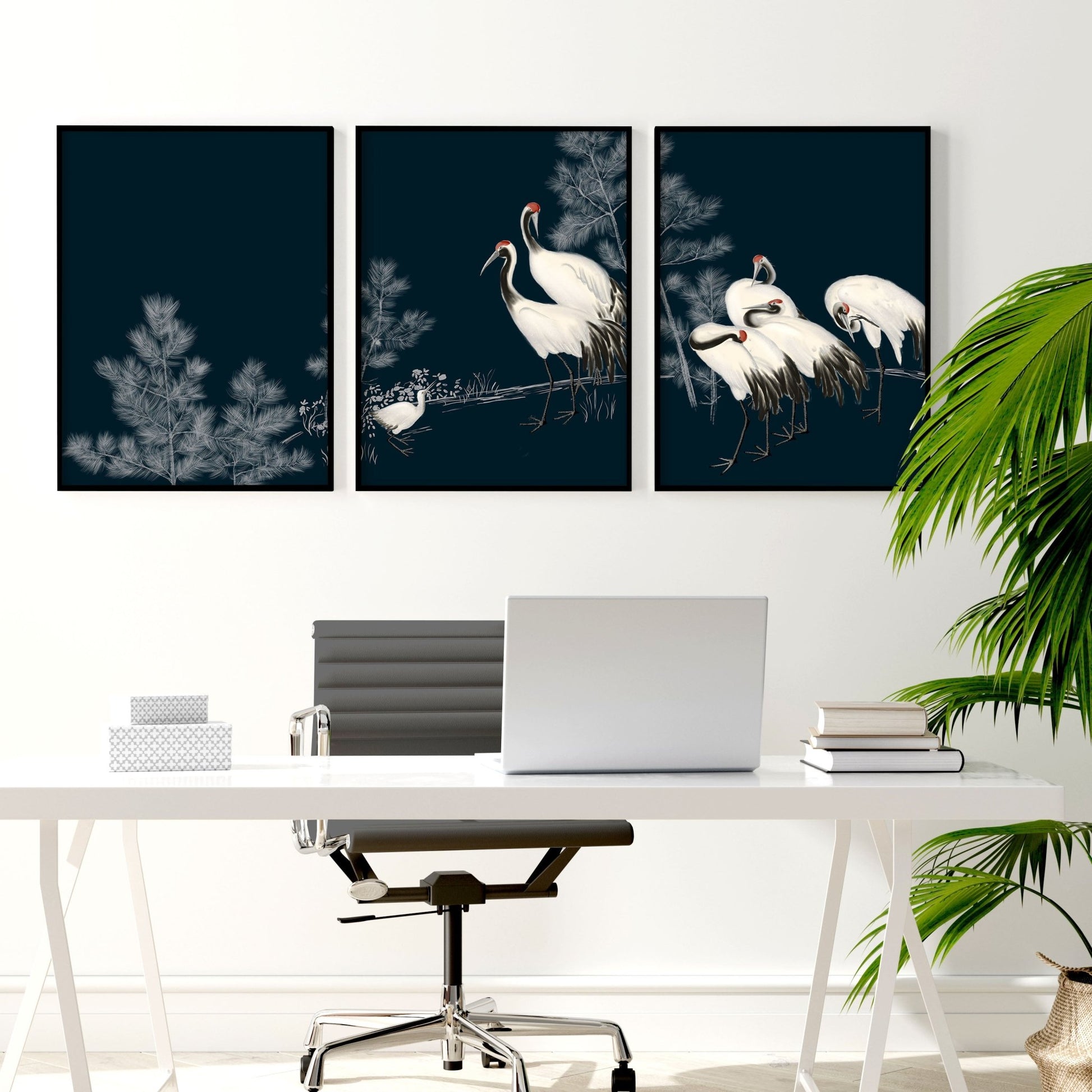 Modern Wall Art Large | Set of 3 Asian Inspired Wall art Prints
