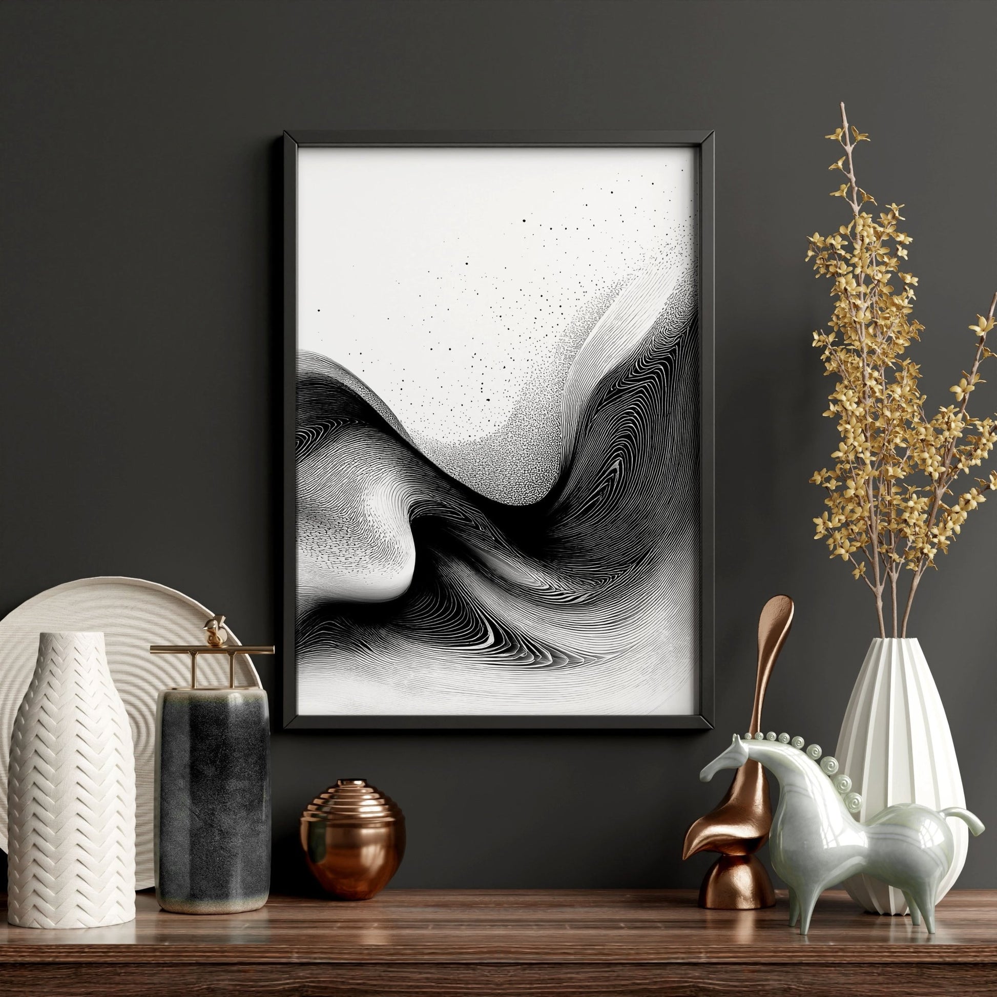 Modern Wall Art Living Room | Set of 3 Asian Inspired Wall art Prints