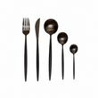 Modern Retro 16 Piece Matte Black Cutlery Set