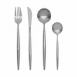 Modern Retro 16 Piece Matte Silver Cutlery Set