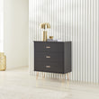 Monroe Solid Wood Black Chest of 3 Drawers