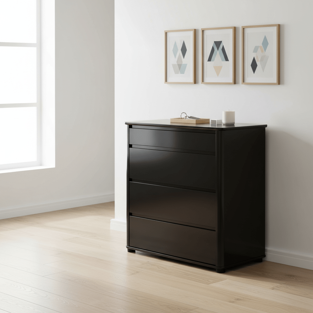 Moritz Black High Gloss 4 Drawer Chest