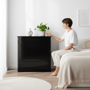 Moritz Black High Gloss 4 Drawer Chest