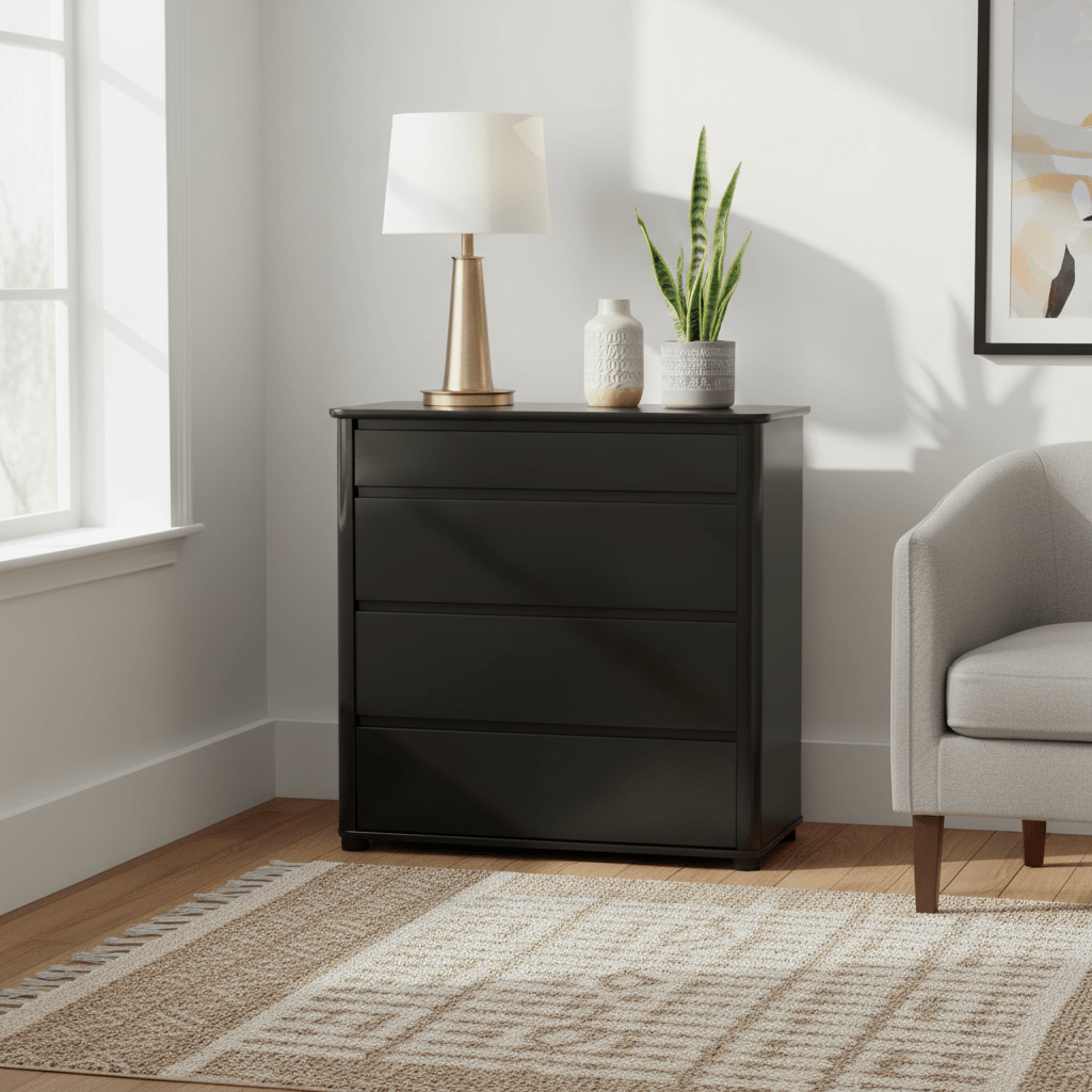 Moritz Black High Gloss 4 Drawer Chest