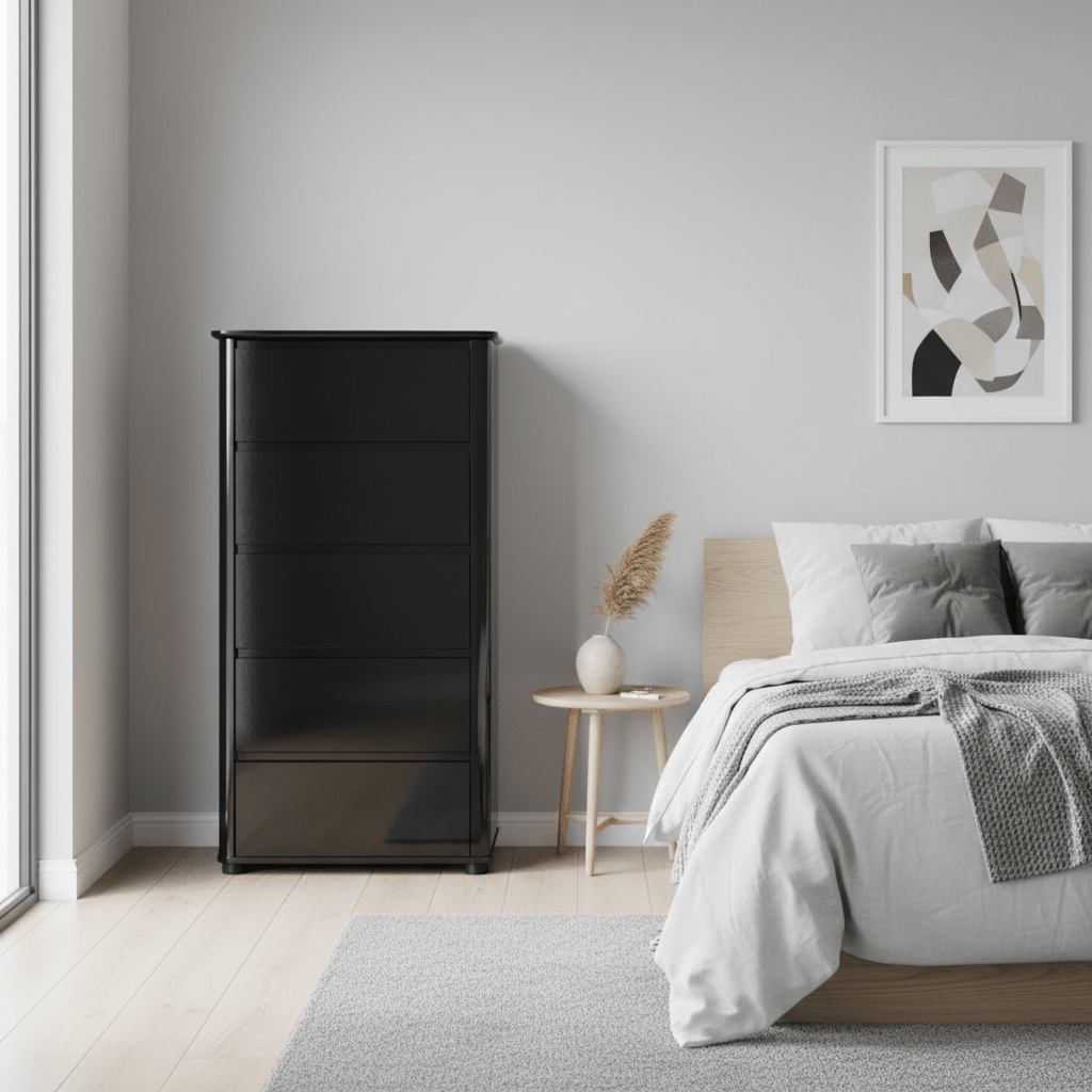 Moritz Black High Gloss 5 Drawer Chest