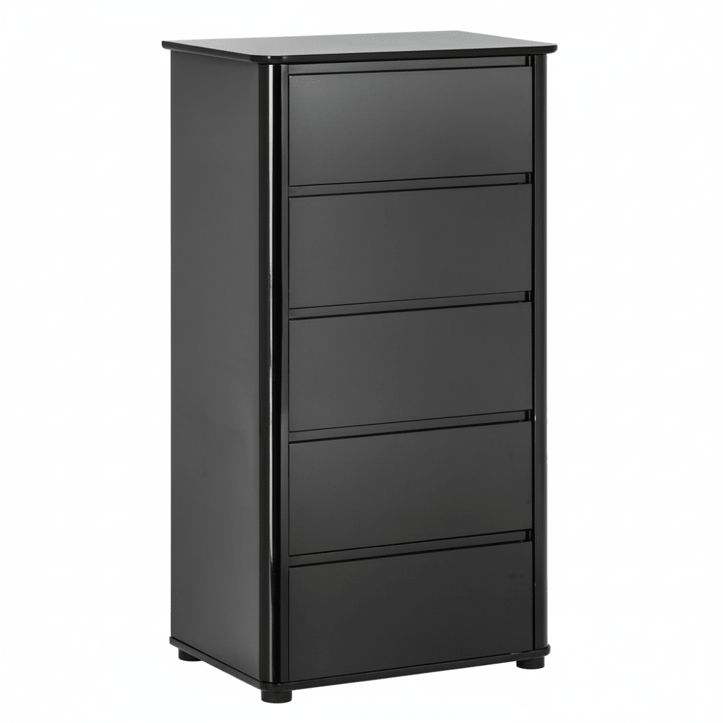 Moritz Black High Gloss 5 Drawer Chest