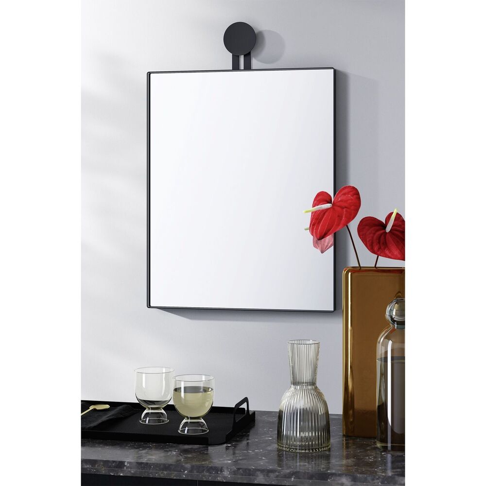 Morma Black Wall Mirror - Contemporary Steel Frame 40x50cm