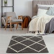 Moroccan Dark Grey Shaggy Rug | 540