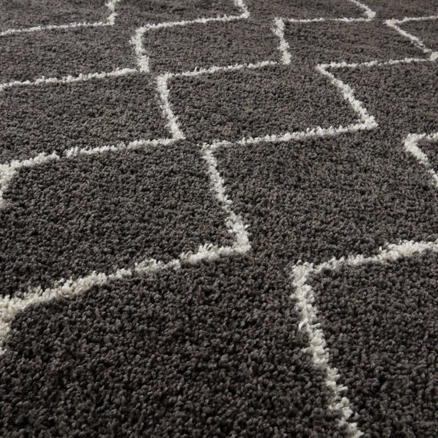 Moroccan Dark Grey Shaggy Rug | 840