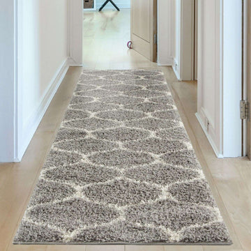 Moroccan Grey Shaggy Rug | 610